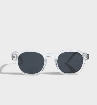 Clear frame round sunglasses