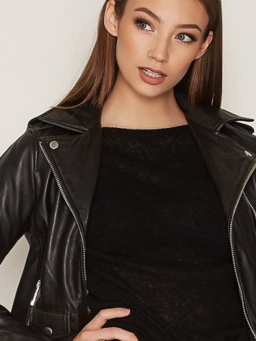 Cropped PU Biker