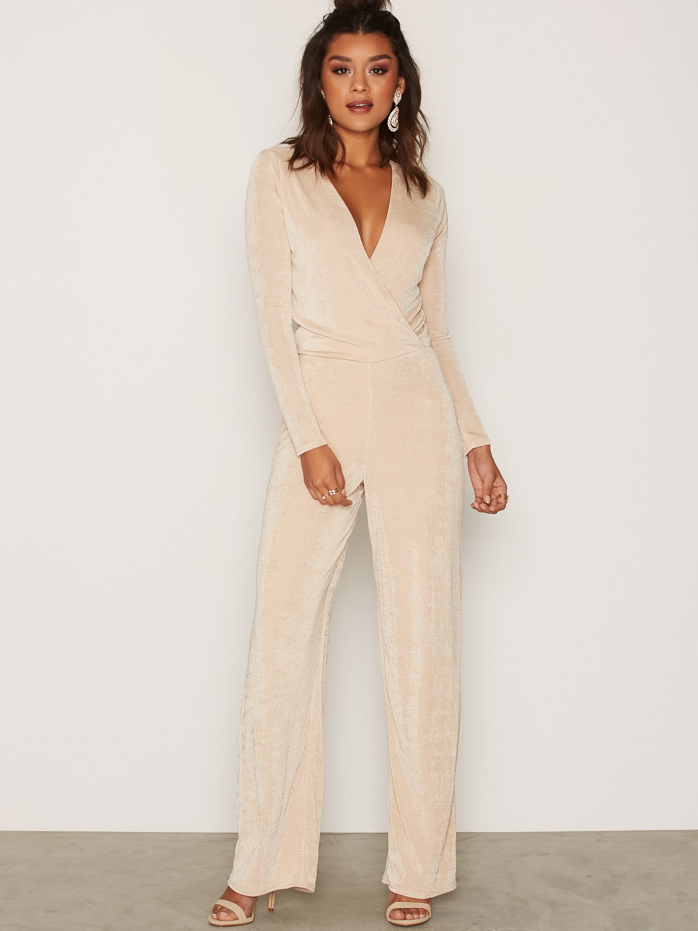 Faux Suede Jumpsuit
