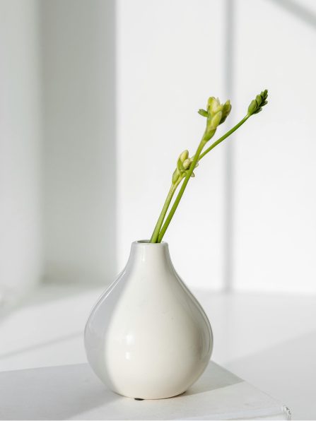 Textured White Vase