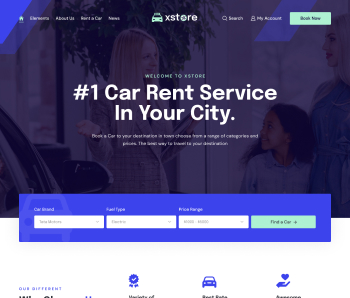 XStore WooCommerce theme - Car Rental demo