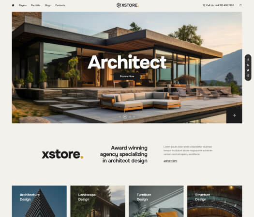 XStore WooCommerce theme - Architecture Studio demo