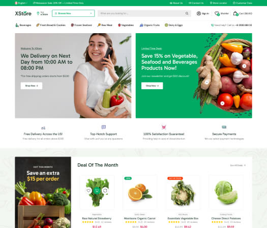 XStore WooCommerce theme - Grocery Mega Market demo