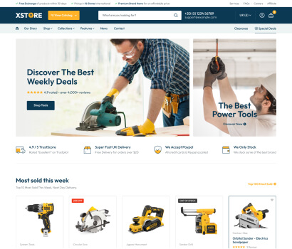XStore WooCommerce theme - Industrial Power Tools demo
