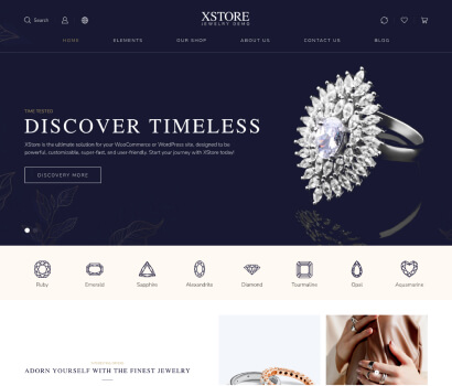 XStore WooCommerce theme - Luxury Jewelry demo