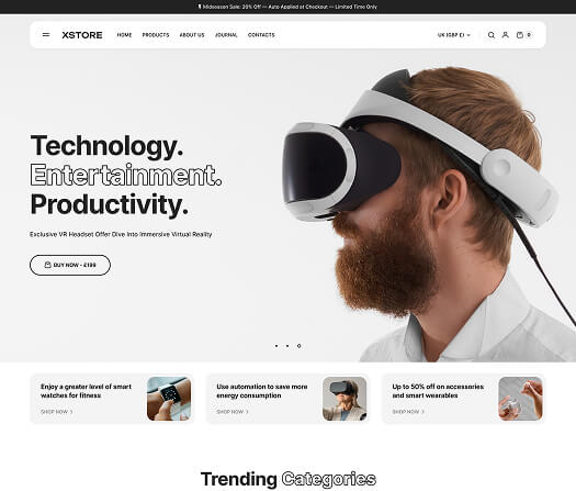 XStore WooCommerce theme - Minimal Tech demo