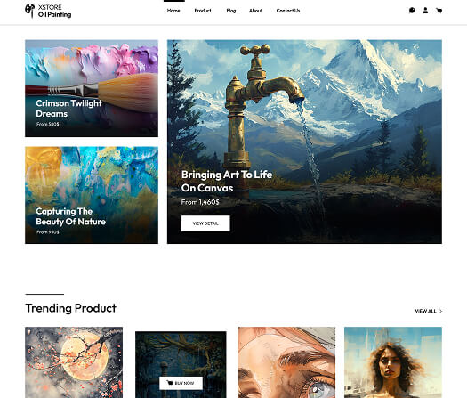 XStore WooCommerce theme - Painting studio demo