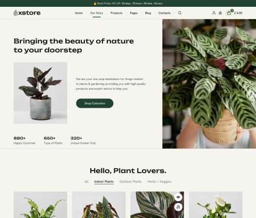 XStore WooCommerce theme - Plants Store demo