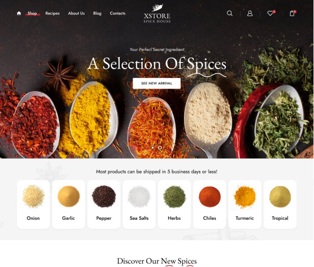 XStore WooCommerce theme - Spices demo