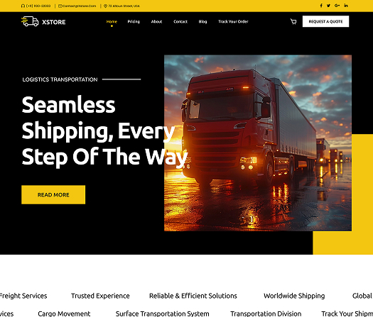 XStore WooCommerce theme - Transportation & Logistics demo