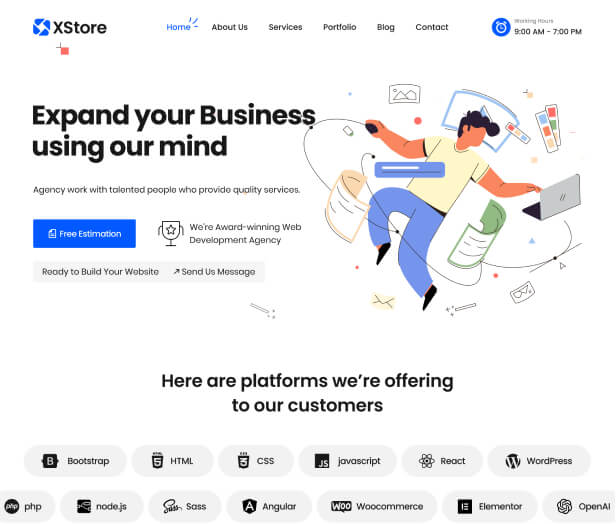 XStore WooCommerce theme - Web Agency demo